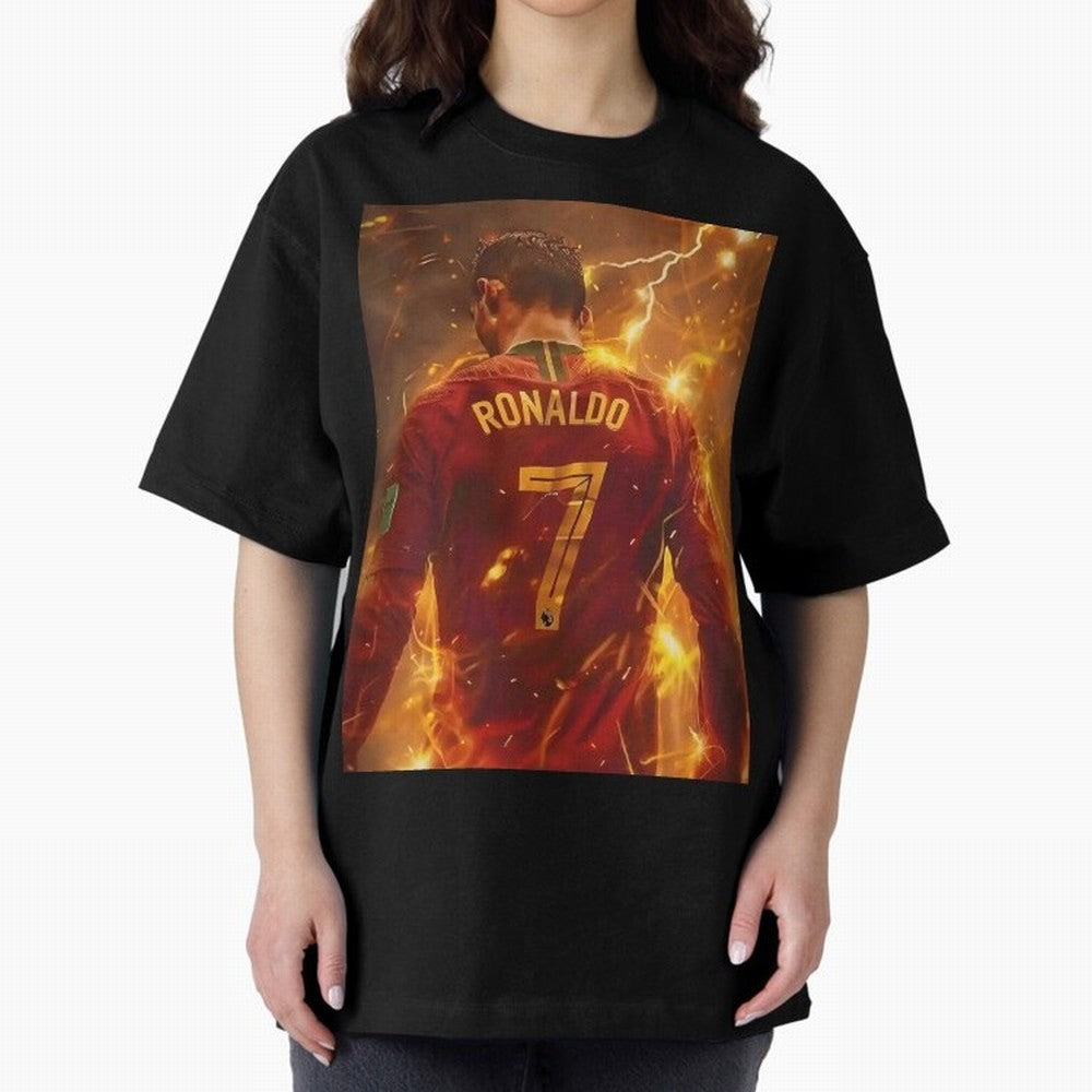 CR7 Christiano Ronaldo Oversized T-Shirt Represent the Passion of FIFA World Cup 2026 Centered on Cristiano Ronaldo, England and Germany Energy, Champion Mindset, Group Stage Buzz, Knockout Tension and Passionate Fan Culture; Made for Die Hard