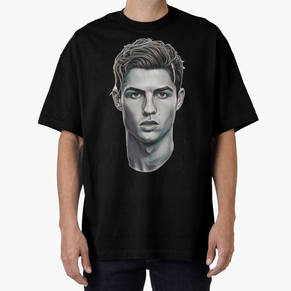 Ronaldo drawing 2008 Oversized T-Shirt Show Your Love for the FIFA World Cup 2026 USA Canada Mexico Journey through Neymar, Haaland and Cristiano Ronaldo Highlights, Portugal Pride, Stadium Chants, National Pride, Trophy Dreams and Unforgettable