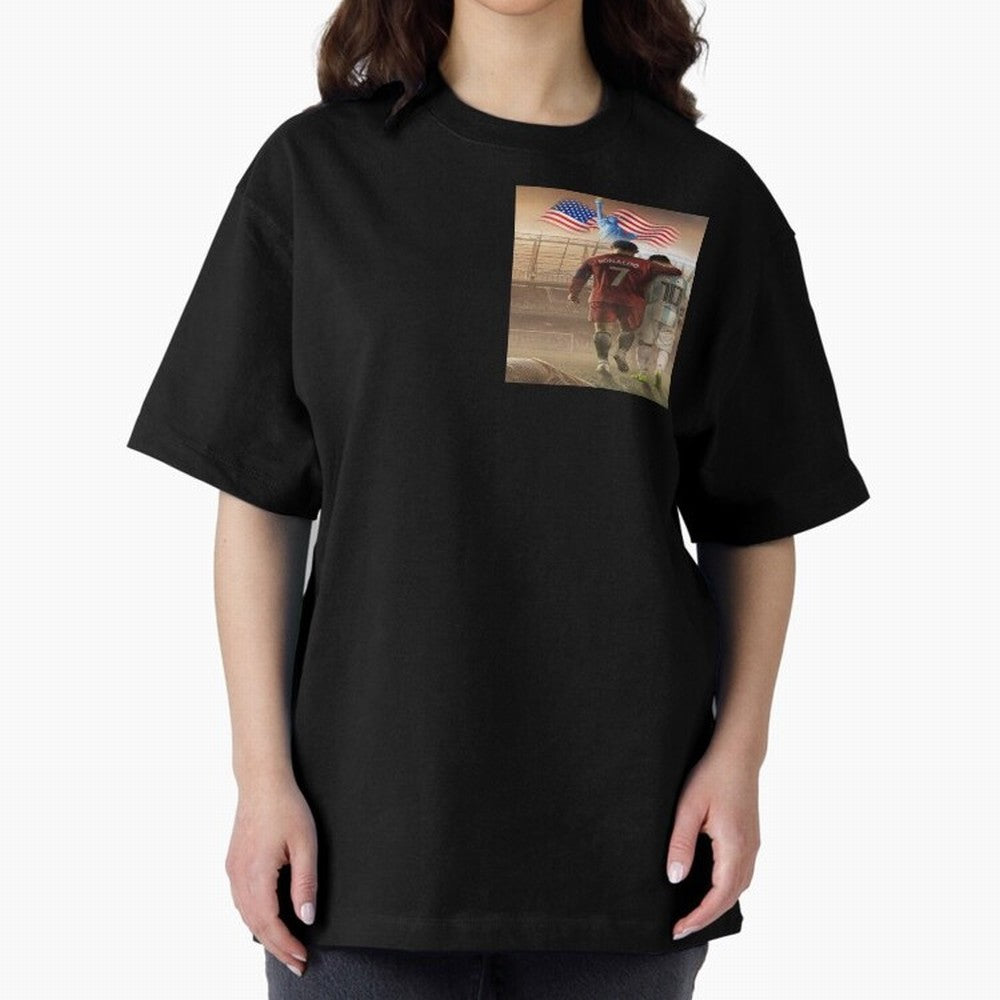 Ronaldo & messi 7_10 football USA sports top quality redbubble Oversized T-Shirt Relive Match Day Hype around FIFA World Cup 2026 USA Canada Mexico, Cristiano Ronaldo, Haaland and CR7, England and Germany, Sports Nostalgia, International