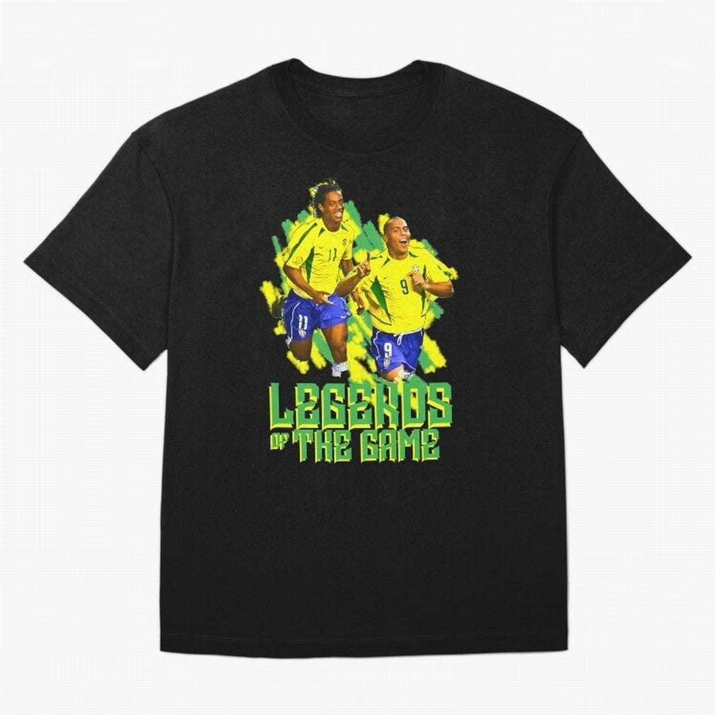 Ronaldinho and ronaldo brazil football print Oversized T-Shirt Represent Football Lovers during FIFA World Cup 2026 USA Canada Mexico for Fans of Messi and Argentina, Bringing Goal Celebration Energy, Supporter Heritage, Football Icons and