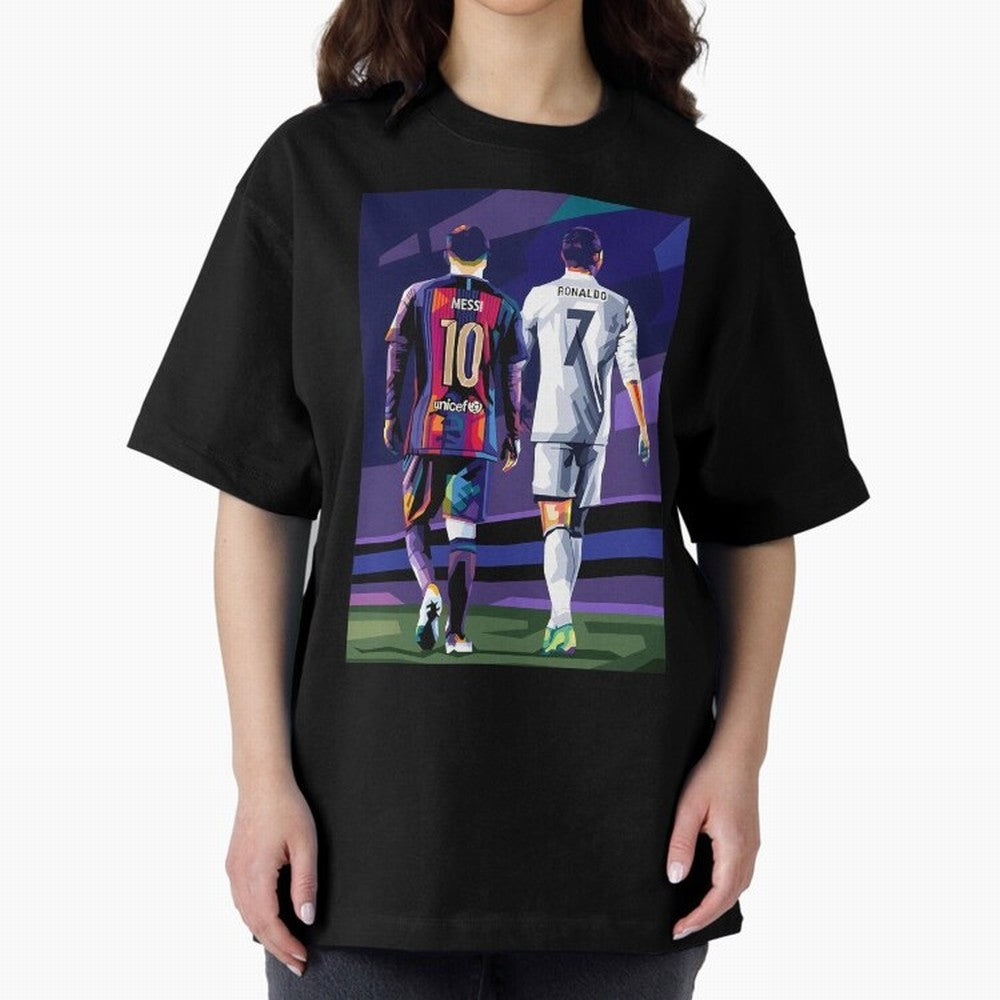 Ronaldo And Messi Oversized T-Shirt Carry National Pride through FIFA World Cup 2026 Spirit, Inspired by Portugal, Spain and Germany, Messi, CR7 and Mbappe, Stadium Memories, Football Loyalty, International Chants and Championship Tradition;
