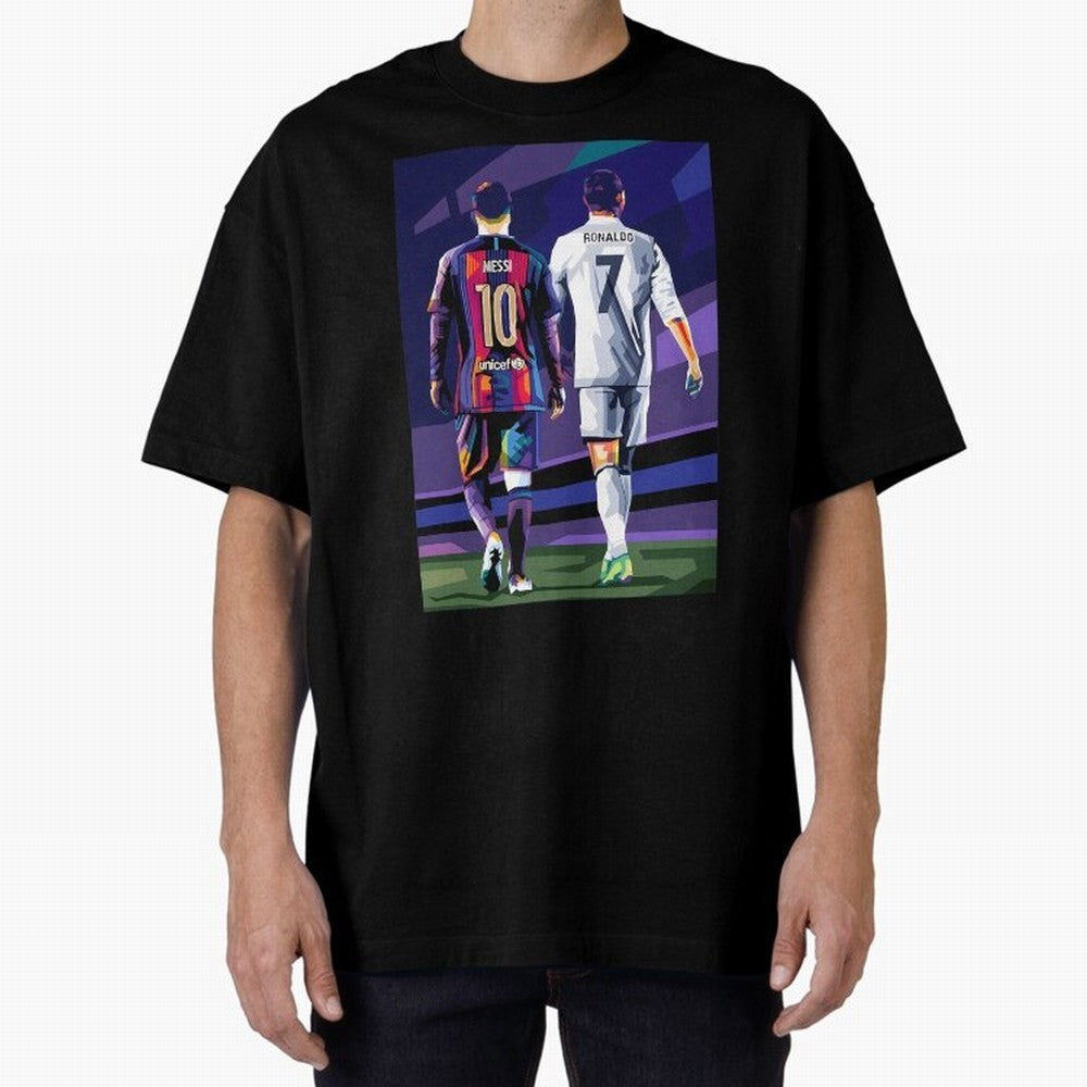 Ronaldo And Messi Oversized T-Shirt Carry National Pride through FIFA World Cup 2026 Spirit, Inspired by Portugal, Spain and Germany, Messi, CR7 and Mbappe, Stadium Memories, Football Loyalty, International Chants and Championship Tradition;