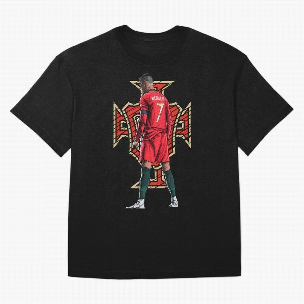 Portugal Ronaldo No.7 Artwork For Soccer Fans, Gift For Football Supporters Oversized T-Shirt Honor Champions and Dreams in Match Day Hype around FIFA World Cup 2026 Group Stage, CR7 and Messi, Portugal, Spain and Germany, Stadium Chants, National
