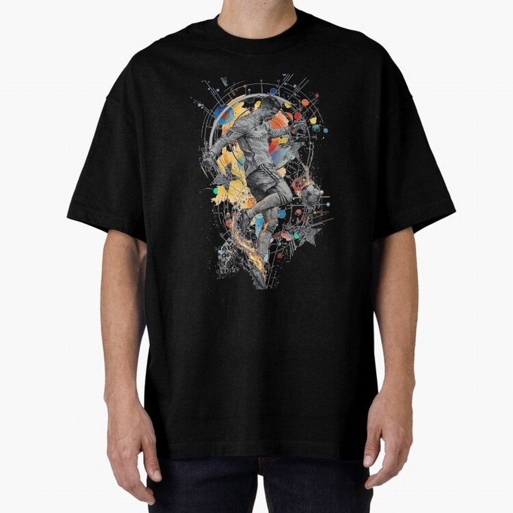 Cosmic Ronaldo Made of Star Stuff Artwork For Football Fans Gift For Soccer Enthusiasts Oversized T-Shirt Celebrate Supporters United by FIFA World Cup 2026 Group Stage Built around Cristiano Ronaldo, Argentina, France and Brazil Energy, Match Day