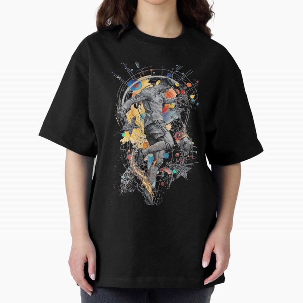 Cosmic Ronaldo Made of Star Stuff Artwork For Football Fans Gift For Soccer Enthusiasts Oversized T-Shirt Celebrate Supporters United by FIFA World Cup 2026 Group Stage Built around Cristiano Ronaldo, Argentina, France and Brazil Energy, Match Day