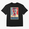 Ronaldo Poster Style Pop Art Design For Football Fans Gift For Soccer Enthusiasts Oversized T-Shirt Mark FIFA World Cup 2026 Group Stage Featuring Cristiano Ronaldo, Haaland and CR7, Portugal Energy, Game Day Rituals, Football Legends, Country