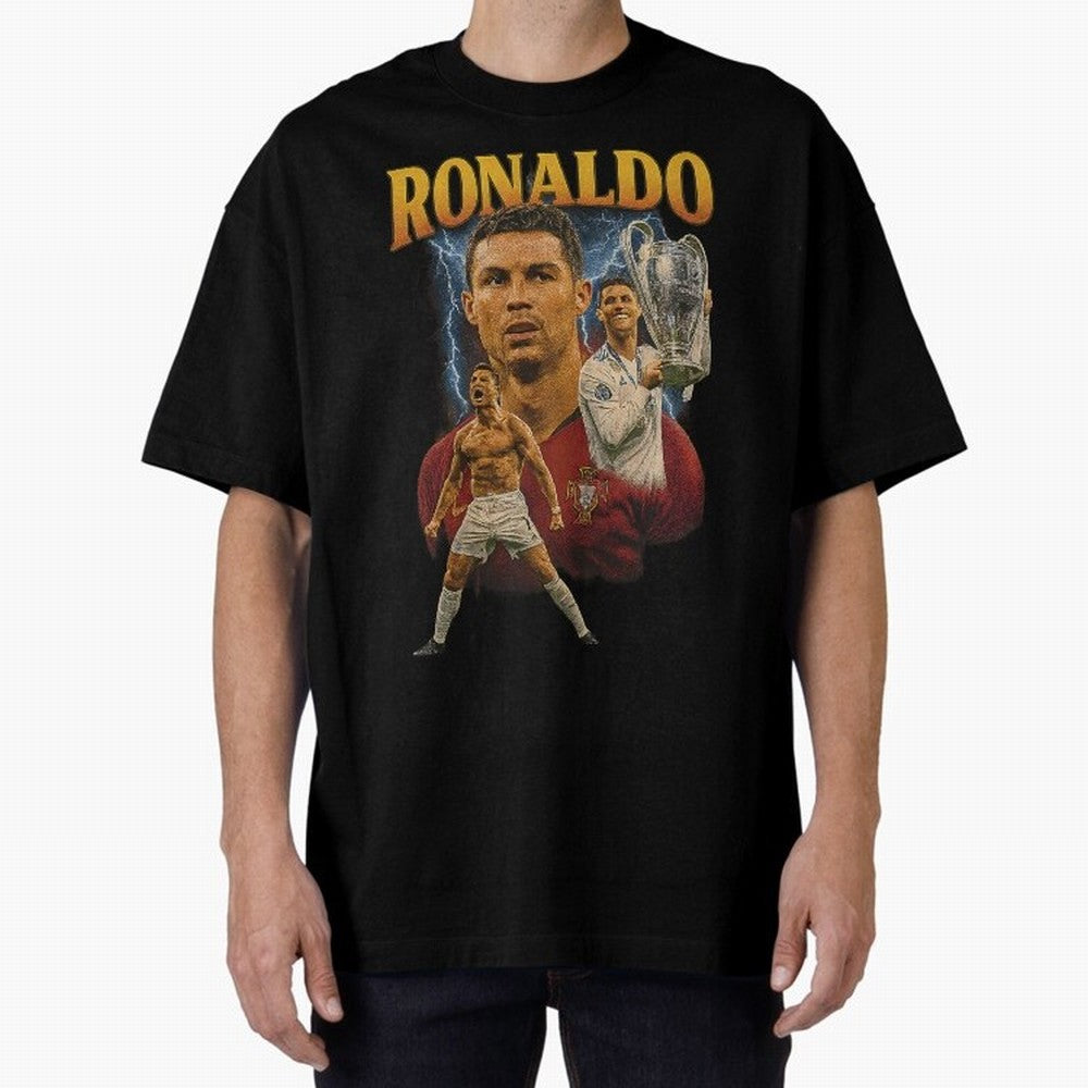 Ronaldo Champion Victory Design For Football Fans Gift For Soccer Supporters Oversized T-Shirt Feel the Trophy Chase of the FIFA World Cup 2026 USA Canada Mexico Journey through CR7 Highlights, Germany Pride, Game Day Rituals, Football Legends,