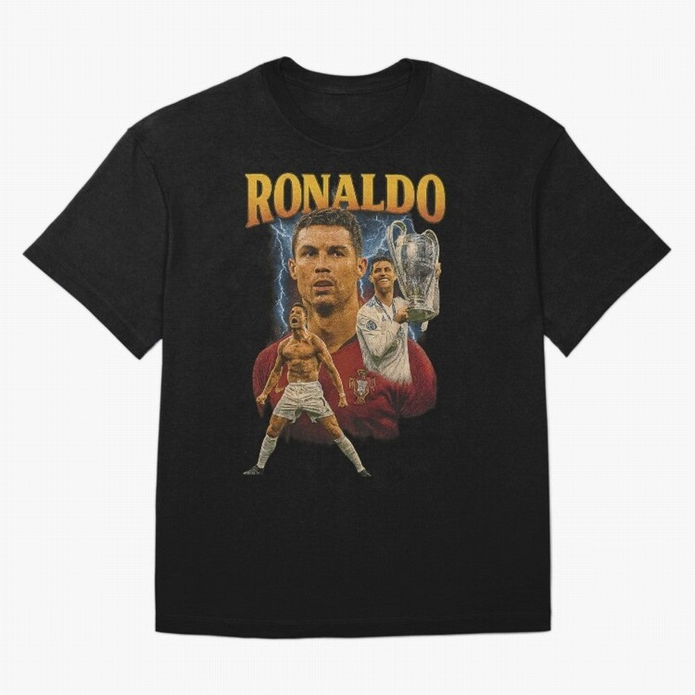 Ronaldo Champion Victory Design For Football Fans Gift For Soccer Supporters Oversized T-Shirt Feel the Trophy Chase of the FIFA World Cup 2026 USA Canada Mexico Journey through CR7 Highlights, Germany Pride, Game Day Rituals, Football Legends,