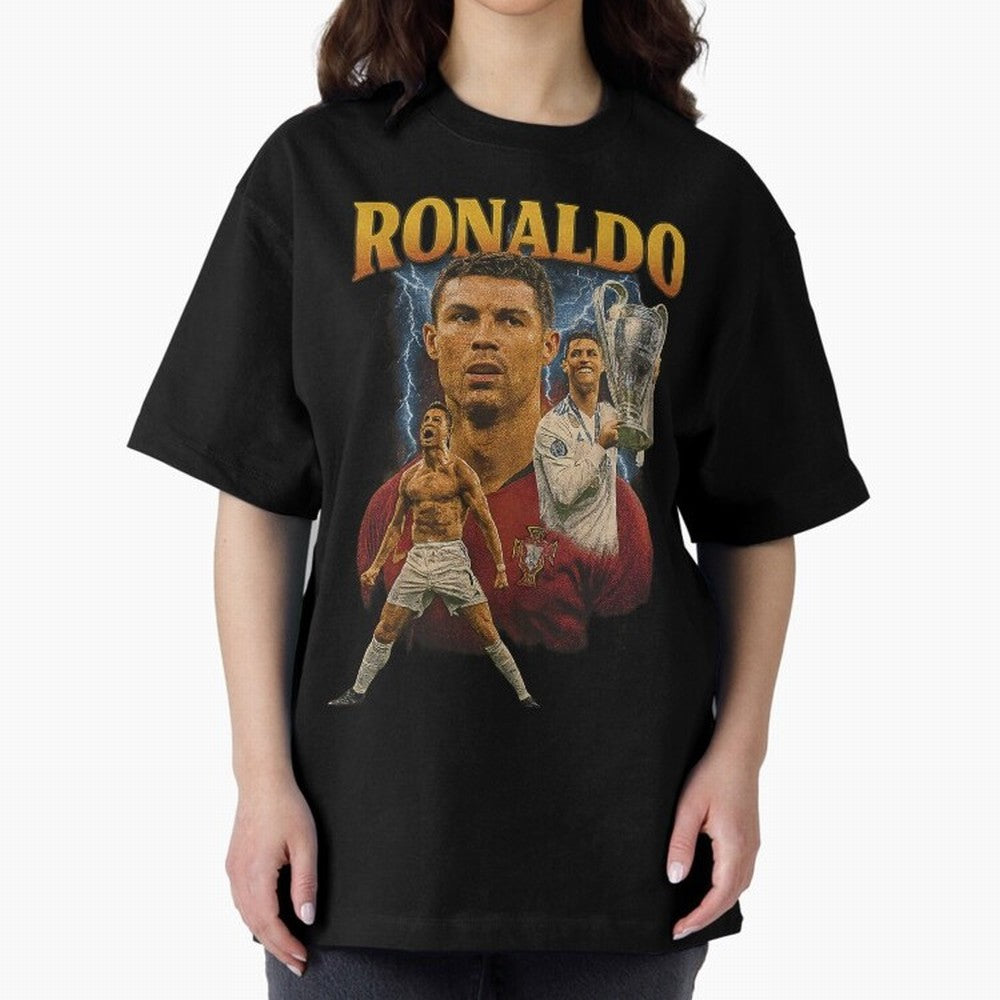 Ronaldo Champion Victory Design For Football Fans Gift For Soccer Supporters Oversized T-Shirt Feel the Trophy Chase of the FIFA World Cup 2026 USA Canada Mexico Journey through CR7 Highlights, Germany Pride, Game Day Rituals, Football Legends,