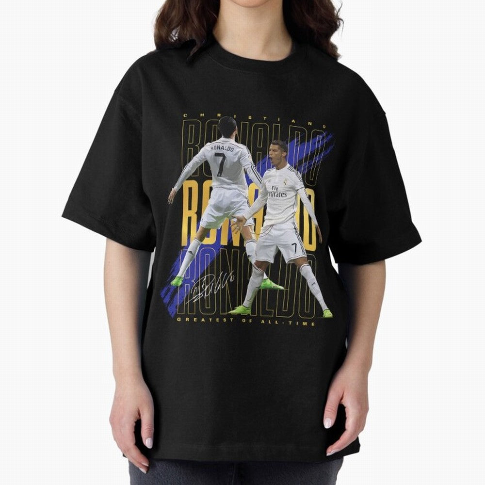 Ronaldo Soccer Legend Design For Football Fans Gift For Sports Enthusiasts Oversized T-Shirt Celebrate the Road through FIFA World Cup 2026 Driven by Mbappe and Neymar, Argentina, France and Brazil Energy, Match Day Excitement, Supporter Culture,