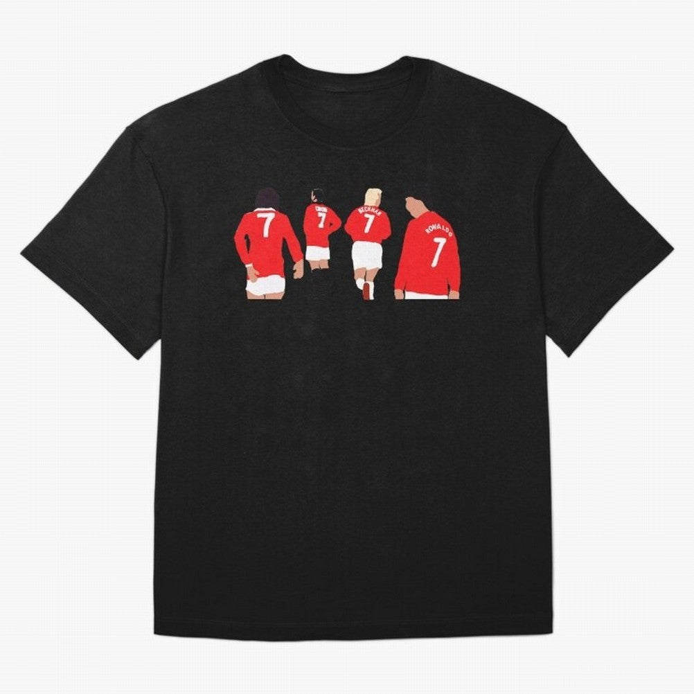 Manchester United Legends Number 7 Best Cantona Beckham Ronaldo Poster Oversized T-Shirt Celebrate Football Dreams Across FIFA World Cup 2026 Group Stage for Fans of Cristiano Ronaldo and England, Bringing Football History, Final Match Energy,