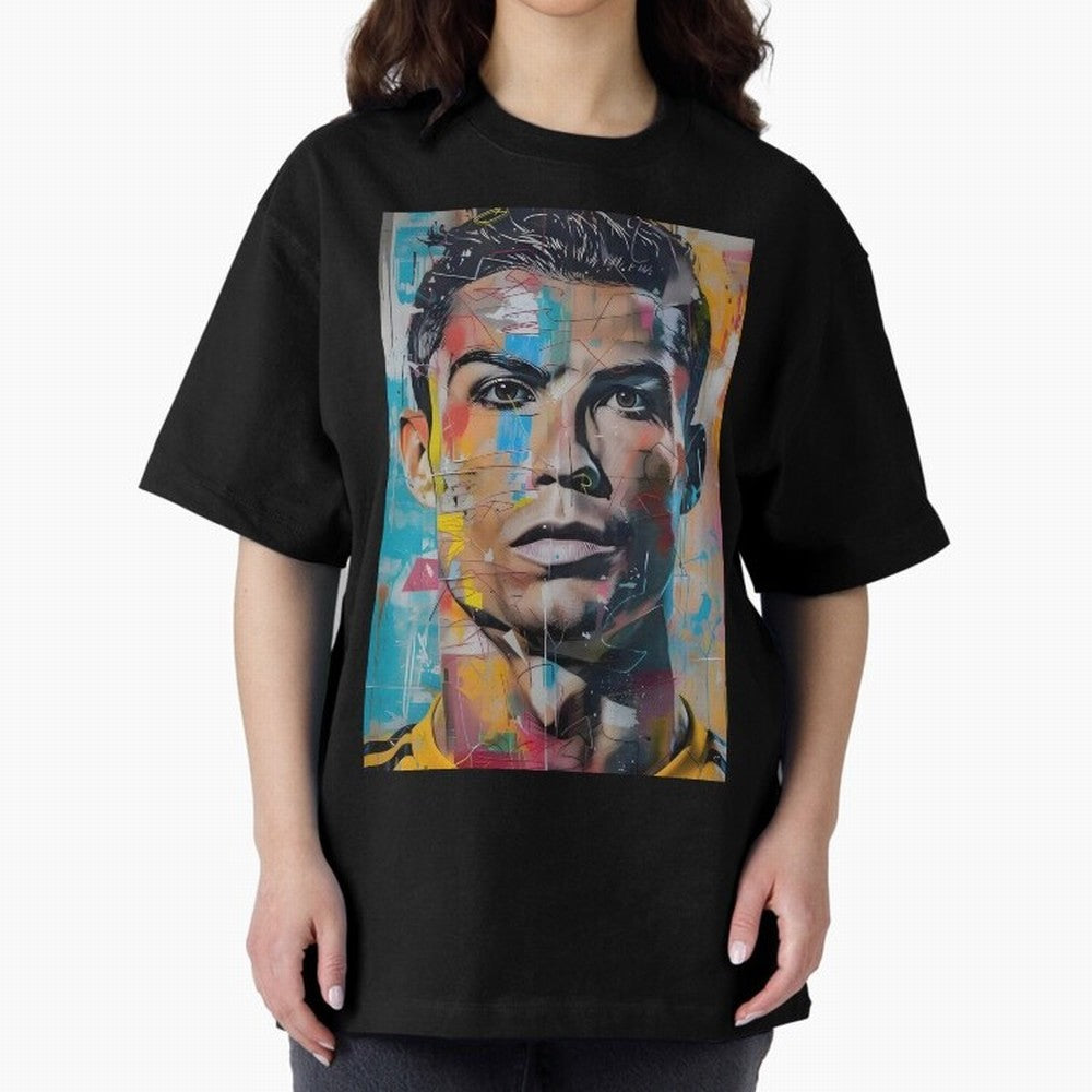 Christiano Ronaldo Oversized T-Shirt Celebrate Fan Culture around FIFA World Cup 2026 USA Canada Mexico Spirit, Celebrating Argentina, France and Brazil, Messi, CR7 and Mbappe, Classic Soccer Heritage, Championship Pressure, Fan Loyalty and