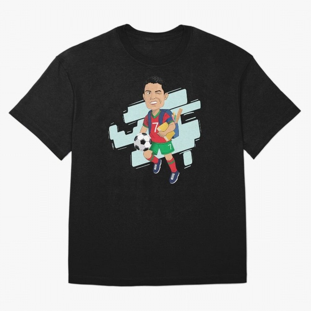 BACK TO SCHOOL - CARICATURE - CHRISTIANO - RONALDO Oversized T-Shirt Showcase FIFA World Cup 2026 USA Canada Mexico for Fans of Neymar, Haaland and Cristiano Ronaldo and Brazil, Bringing Fan Favorite Moments, National Team Passion, Big Match Drama