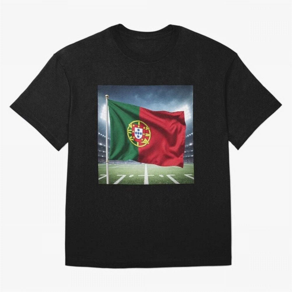 Portugal Flag 3D Football Design ¨C Supporters Portugal Oversized T-Shirt Create FIFA World Cup 2026 USA Canada Mexico Spirit, Connected to Argentina and Brazil, Cristiano Ronaldo, Haaland and CR7, Vintage Soccer Flavor, Modern Football Stars,