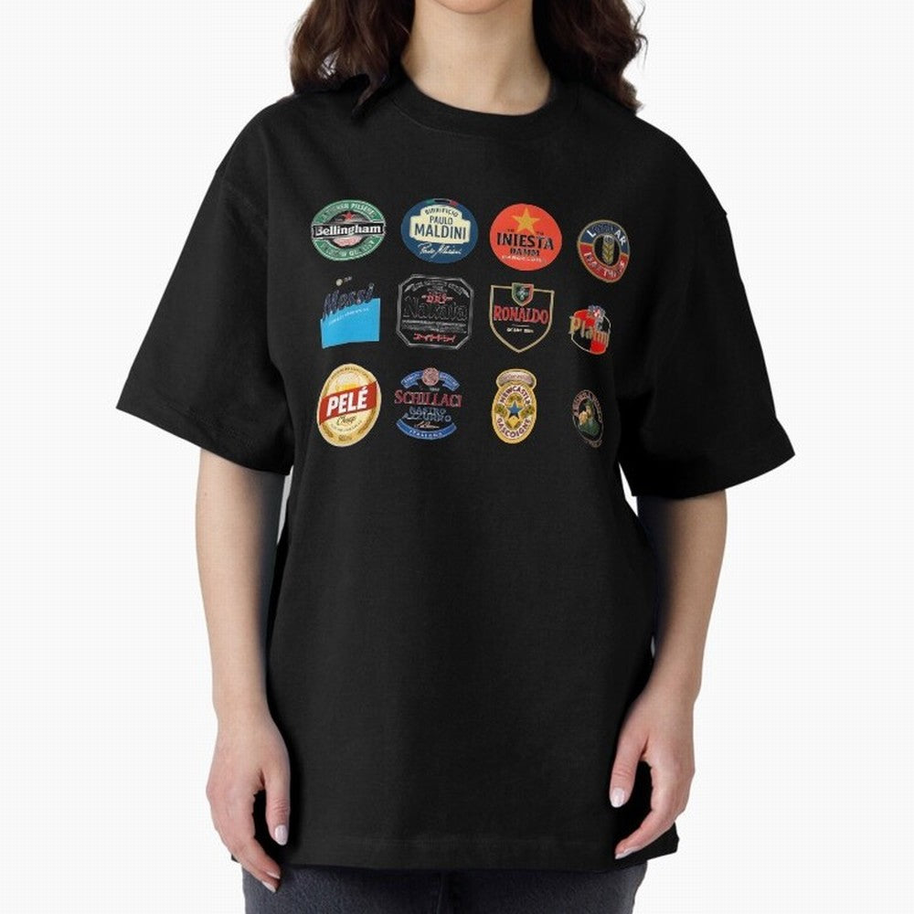 Legendary Lager Lineup ¨C Football Icons as Beer Labels (Sticker Set / Poster) Oversized T-Shirt Show Support during FIFA World Cup 2026 USA Canada Mexico for Fans of Haaland and Germany, Bringing Football Festival Excitement, Trophy Ambitions,