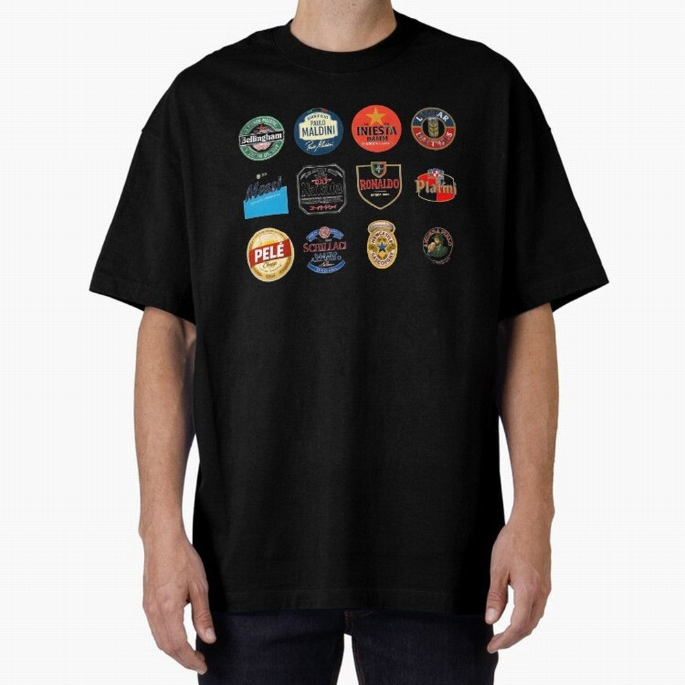 Legendary Lager Lineup ¨C Football Icons as Beer Labels (Sticker Set / Poster) Oversized T-Shirt Show Support during FIFA World Cup 2026 USA Canada Mexico for Fans of Haaland and Germany, Bringing Football Festival Excitement, Trophy Ambitions,