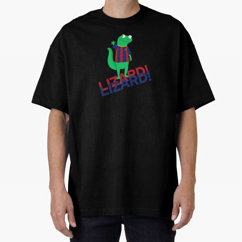 Viral lizard meme fcbarcelona Oversized T-Shirt Make Your Look Match Match Day Hype around FIFA World Cup 2026 USA Canada Mexico, Haaland, Spain and Netherlands, Supporter Pride, Iconic Celebrations, Legendary Names and Global Match Day Energy;