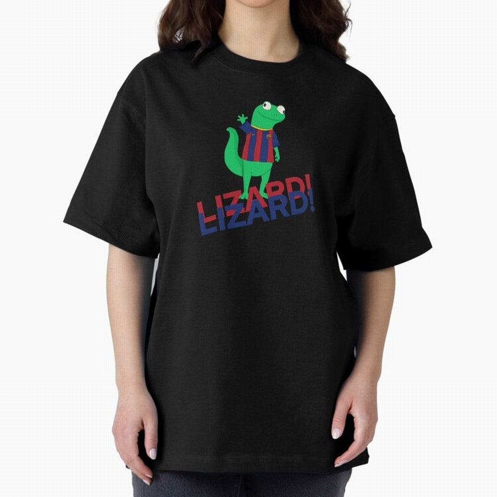 Viral lizard meme fcbarcelona Oversized T-Shirt Make Your Look Match Match Day Hype around FIFA World Cup 2026 USA Canada Mexico, Haaland, Spain and Netherlands, Supporter Pride, Iconic Celebrations, Legendary Names and Global Match Day Energy;