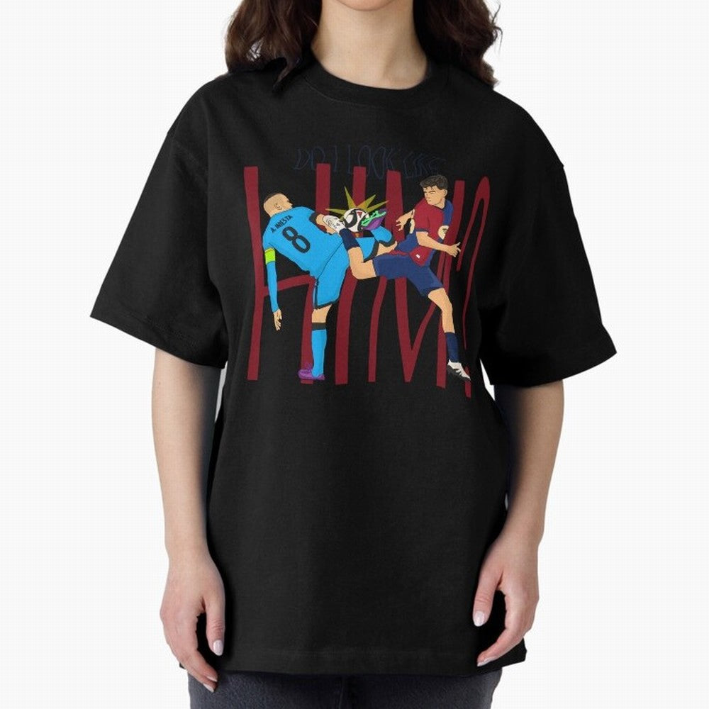 Iniesta and pedri the past and present Oversized T-Shirt Bring World Football Passion into FIFA World Cup 2026 USA Canada Mexico Featuring Haaland and Mbappe, Spain Energy, Championship Spirit, Famous Goals, Roaring Crowds and International