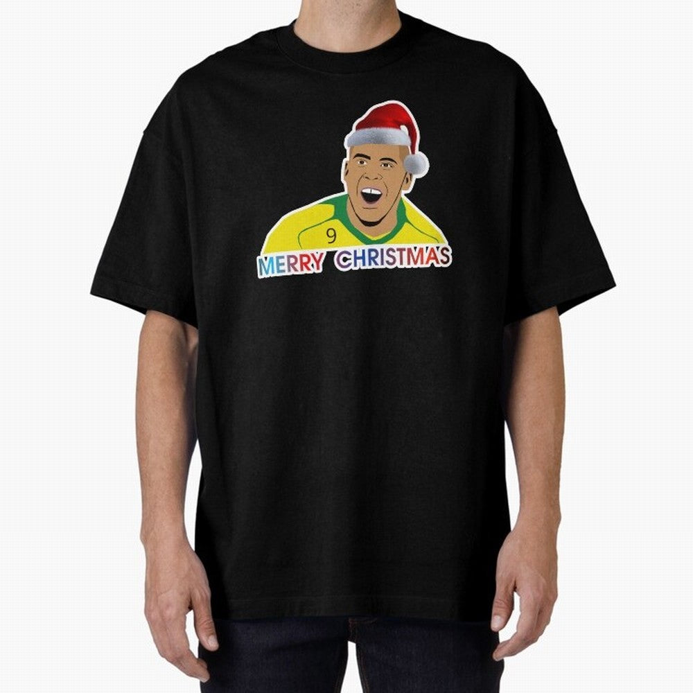 Ronaldo Christmas illustration Oversized T-Shirt Celebrate Classic Football Spirit in FIFA World Cup 2026 USA Canada Mexico Spirit, with Spain and Netherlands, Messi and Cristiano Ronaldo, Supporter Pride, Iconic Celebrations, Legendary Names and