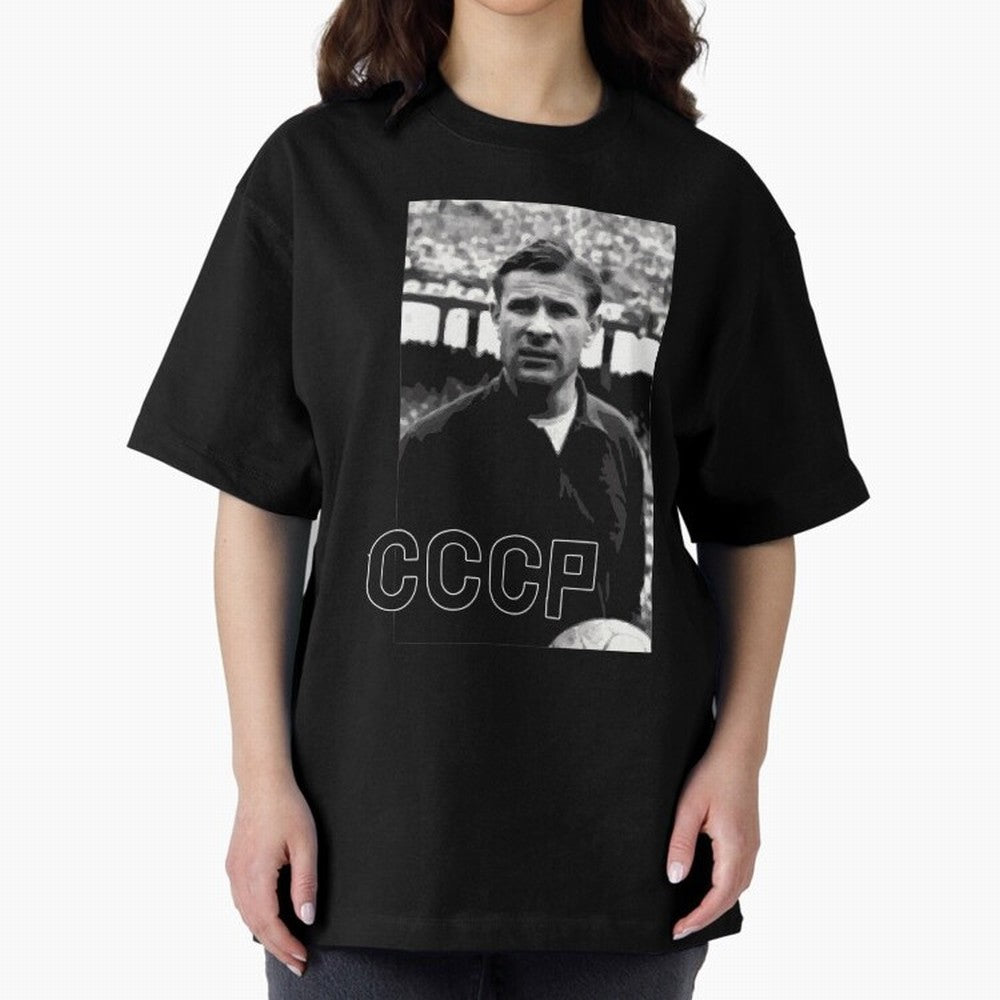 Lev Yashin Football Legends1 Oversized T-Shirt Honor the Beautiful Game during Global Football Passion for FIFA World Cup 2026, Inspired by Haaland and Mbappe, Portugal, Worldwide Fan Energy, Dramatic Goals, Stadium Lights and Championship