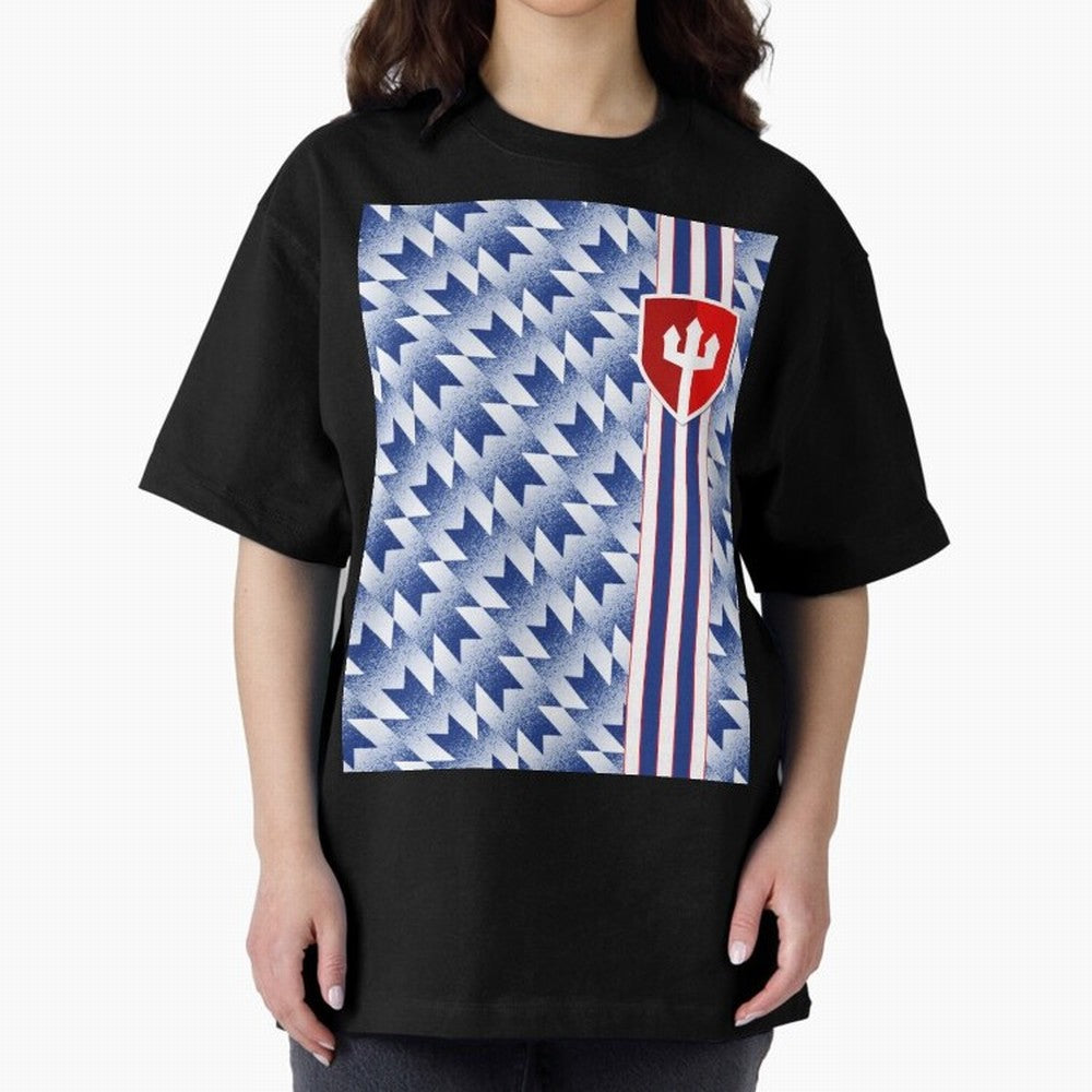 Manchester United 94 Away Jersey Pattern Oversized T-Shirt Follow FIFA World Cup 2026 Group Stage for Fans of Messi and Spain and Netherlands, Bringing Stadium Memories, Football Loyalty, International Chants and Championship Tradition; Ideal for