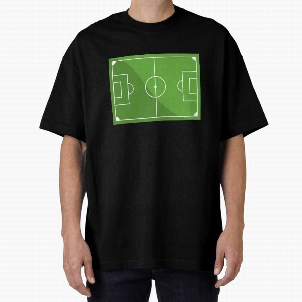 Football Pitch Oversized T-Shirt Honor Football Greatness during FIFA World Cup 2026 for Fans of Mbappe and Brazil, Bringing Football History, Final Match Energy, Crowd Noise and Once in a Lifetime Moments; Perfect for Supporters Who Want Bold