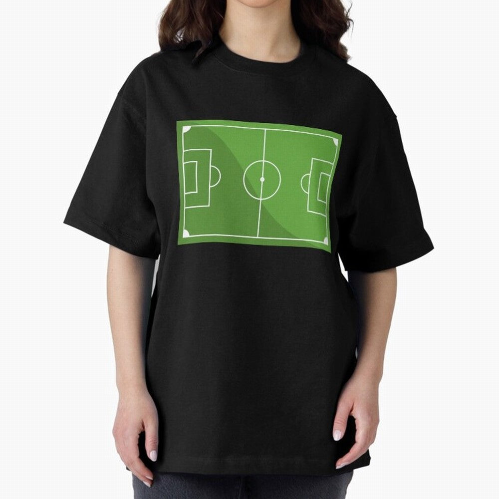 Football Pitch Oversized T-Shirt Honor Football Greatness during FIFA World Cup 2026 for Fans of Mbappe and Brazil, Bringing Football History, Final Match Energy, Crowd Noise and Once in a Lifetime Moments; Perfect for Supporters Who Want Bold