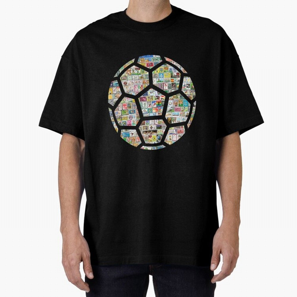 Philately Soccer Ball Oversized T-Shirt Bring Match Day Fire to FIFA World Cup 2026 Spirit, Celebrating Argentina, Cristiano Ronaldo, Soccer Culture, Superstar Moments, National Team Dreams and Competitive Fire; Great for Supporters Who Love