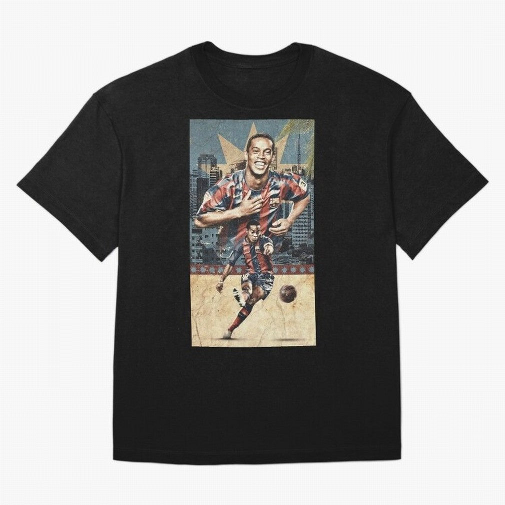 Ronaldinho Design Oversized T-Shirt Make Memories around FIFA World Cup 2026 for Fans of Messi, Neymar and Mbappe and Spain and Netherlands, Bringing Global Supporter Spirit, Legendary Goals, National Colors and Tournament Celebration; Perfect for