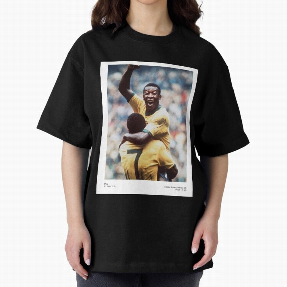 Pele Oversized T-Shirt Celebrate Supporters United by the FIFA World Cup 2026 USA Canada Mexico Journey through Neymar, Haaland and Cristiano Ronaldo Highlights, Portugal Pride, Vintage Soccer Flavor, Modern Football Stars, National Flags and Final