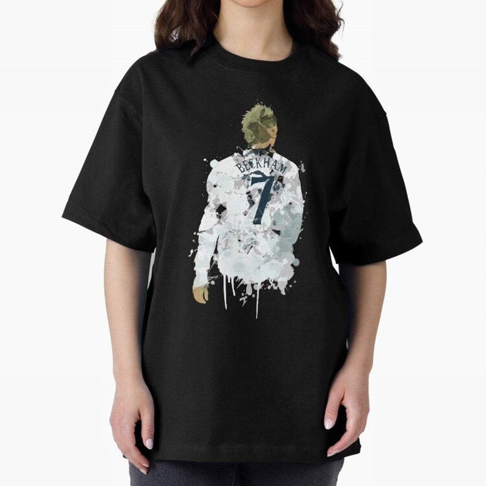 David Beckham England Captain Art Oversized T-Shirt Showcase Global Football Passion for FIFA World Cup 2026 USA Canada Mexico, with Messi, CR7 and Mbappe, Spain and Netherlands, Vintage Soccer Flavor, Modern Football Stars, National Flags and
