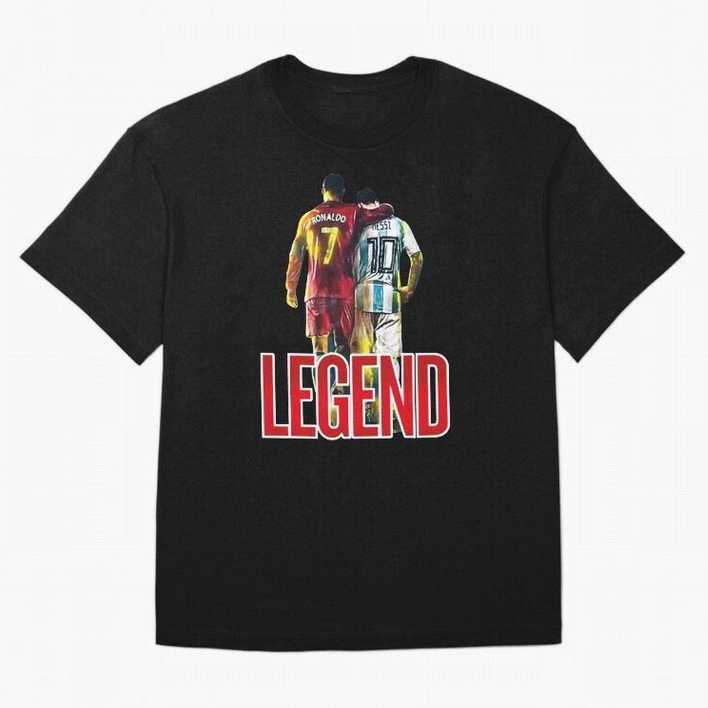 LEGEND MESSI & RONALDO POSTER Oversized T-Shirt Support Your Favorite Stars during FIFA World Cup 2026 Spirit, with Netherlands, Cristiano Ronaldo, Sports Nostalgia, International Competition, Famous Players and Unforgettable Victories; Built for