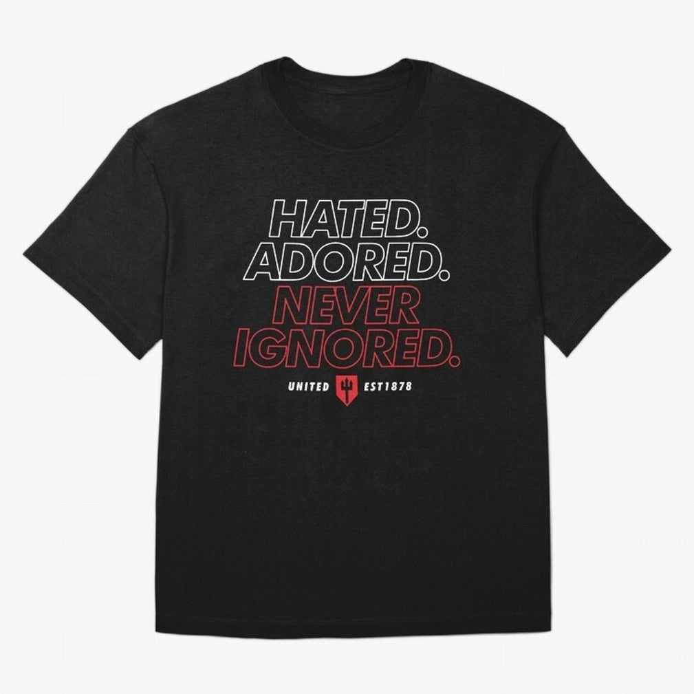 Hated, Adored, Never Ignored - Manchester United! Oversized T-Shirt Experience the Global Stage of Global Football Passion for FIFA World Cup 2026 USA Canada Mexico, Capturing Mbappe, Germany, Championship Spirit, Famous Goals, Roaring Crowds and