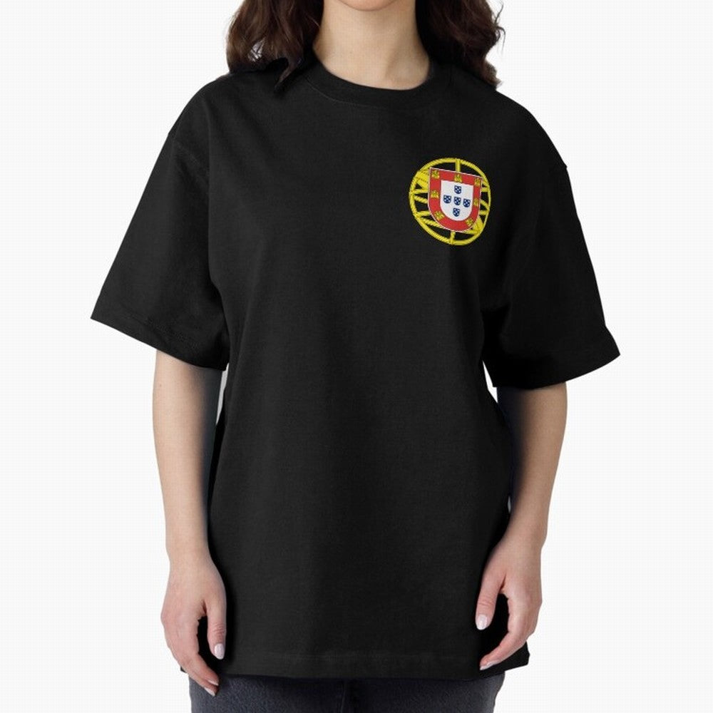 Portugal Coat of Arms Oversized T-Shirt Fuel Global Football Passion for FIFA World Cup 2026 Group Stage, Centered on Neymar, Haaland and Cristiano Ronaldo, Brazil, Championship Spirit, Famous Goals, Roaring Crowds and International Football Unity;