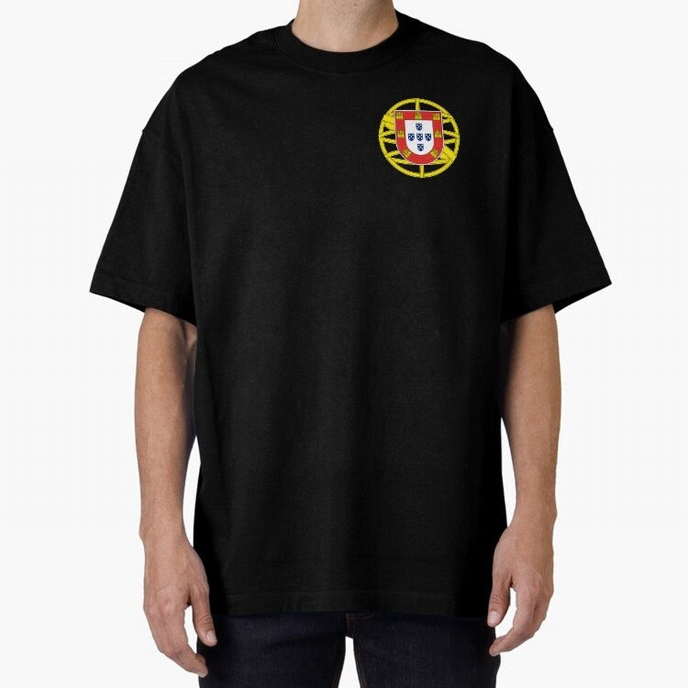Portugal Coat of Arms Oversized T-Shirt Fuel Global Football Passion for FIFA World Cup 2026 Group Stage, Centered on Neymar, Haaland and Cristiano Ronaldo, Brazil, Championship Spirit, Famous Goals, Roaring Crowds and International Football Unity;