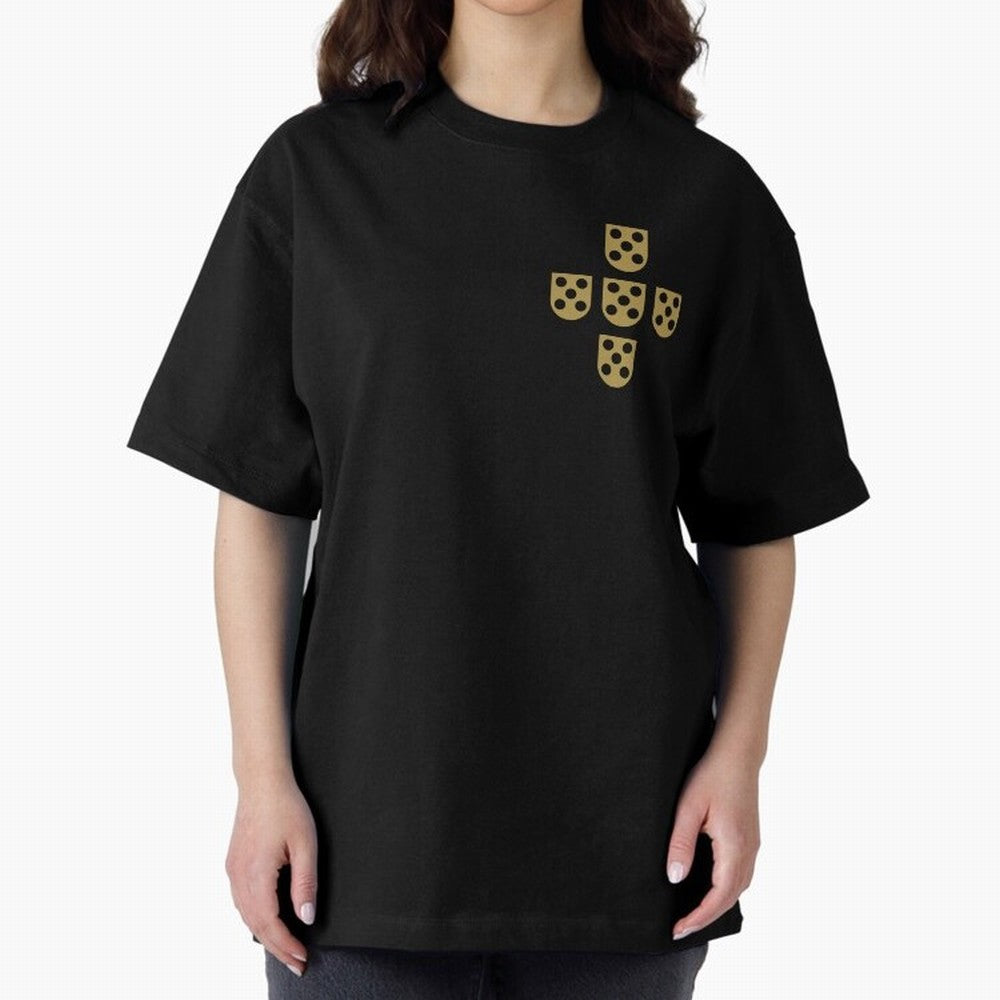 Quinas Portugal Gold B Oversized T-Shirt Feel FIFA World Cup 2026 USA Canada Mexico Built around CR7 and Messi, Brazil Energy, Global Supporter Spirit, Legendary Goals, National Colors and Tournament Celebration; Built for Supporters Chasing Trophy