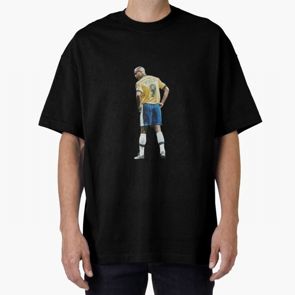 Brazilian Football Player from Milano Oversized T-Shirt Show Up for the Glory of Global Football Passion for FIFA World Cup 2026, Filled with Messi, Neymar and Mbappe, Spain and Netherlands, Stadium Chants, National Pride, Trophy Dreams and