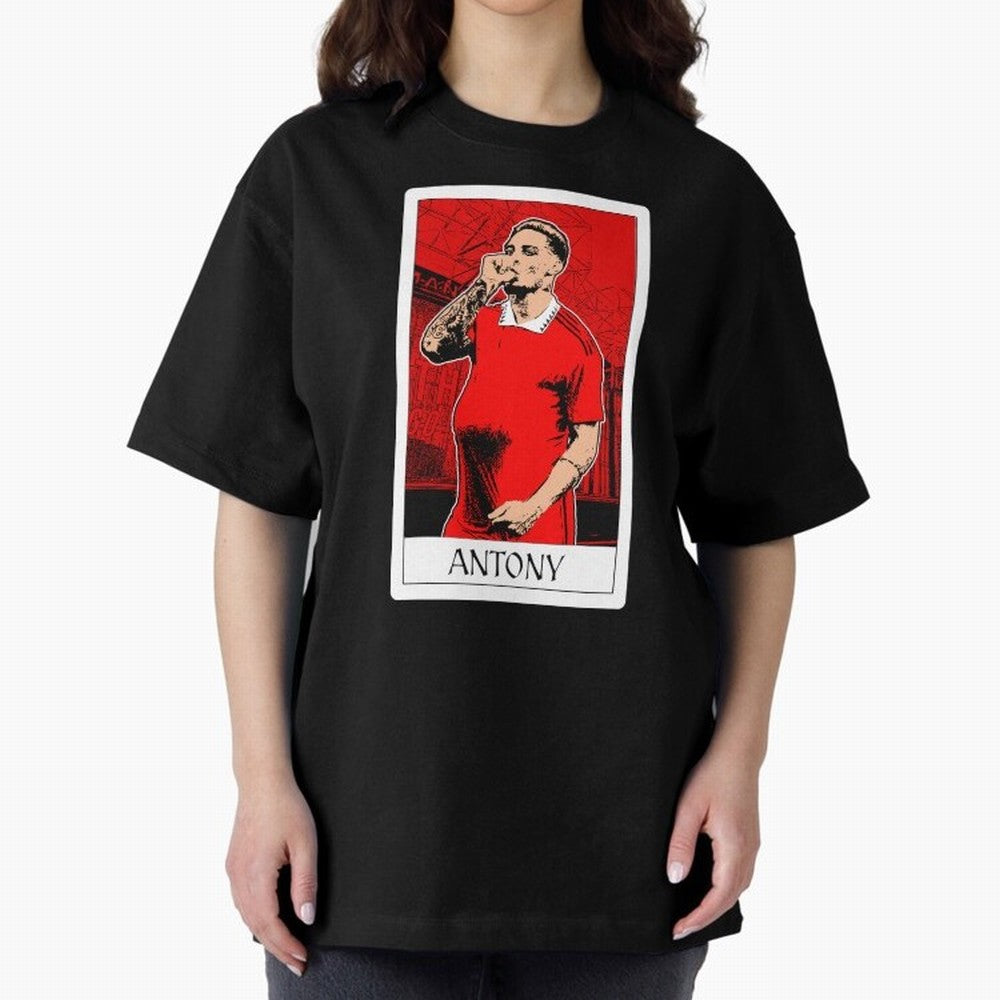 Antony Oversized T-Shirt Stand Out with Spirit from Global Football Passion for FIFA World Cup 2026 Group Stage, Highlighting Messi, Neymar and Mbappe, Argentina, Stadium Memories, Football Loyalty, International Chants and Championship Tradition;