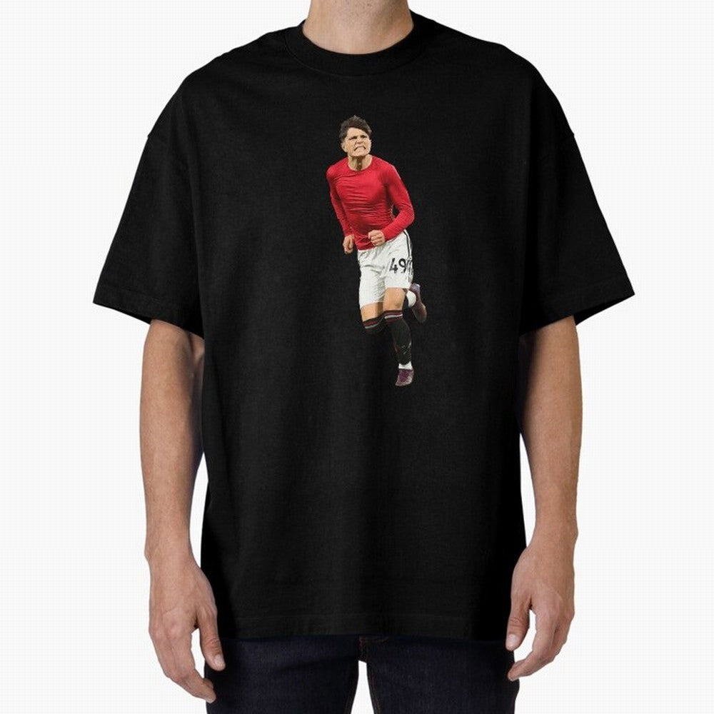 Alejandro Garnacho celebration Oversized T-Shirt Feel International Energy from FIFA World Cup 2026 Centered on CR7, Argentina Energy, Stadium Memories, Football Loyalty, International Chants and Championship Tradition; Great for Watch Parties,