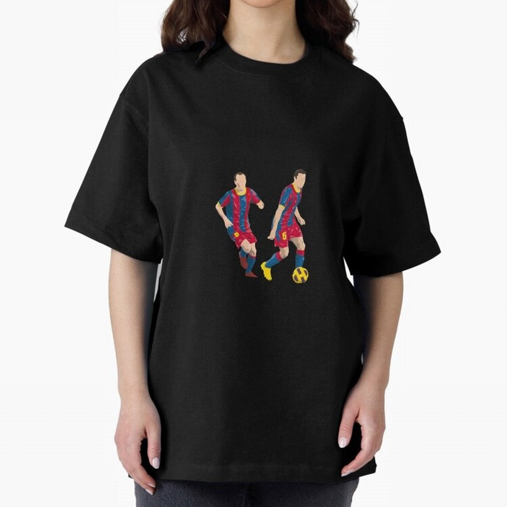 Andres Iniesta and Xavi Minimalist Oversized T-Shirt Experience FIFA World Cup 2026 Group Stage for Fans of CR7 and Spain and Netherlands, Bringing Tournament Hype, Historic Matchups, Family Viewing Parties and Global Sports Pride; Created for