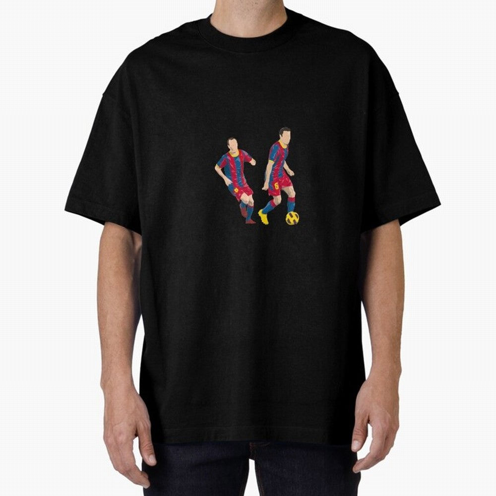 Andres Iniesta and Xavi Minimalist Oversized T-Shirt Experience FIFA World Cup 2026 Group Stage for Fans of CR7 and Spain and Netherlands, Bringing Tournament Hype, Historic Matchups, Family Viewing Parties and Global Sports Pride; Created for