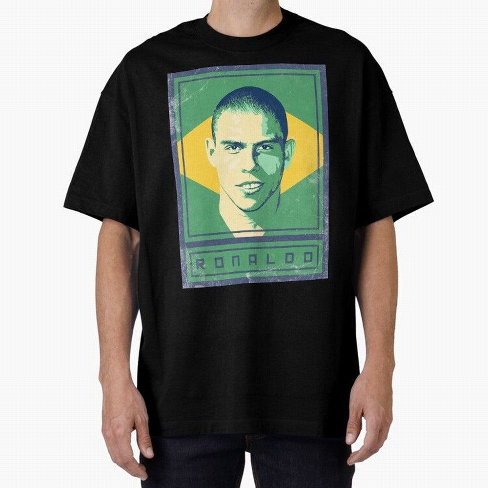 Ronaldo Brasil Oversized T-Shirt Celebrate Soccer Greatness during Match Day Hype around FIFA World Cup 2026, CR7 and Messi, Portugal, Spain and Germany, Vintage Soccer Flavor, Modern Football Stars, National Flags and Final Night Emotion; Made for