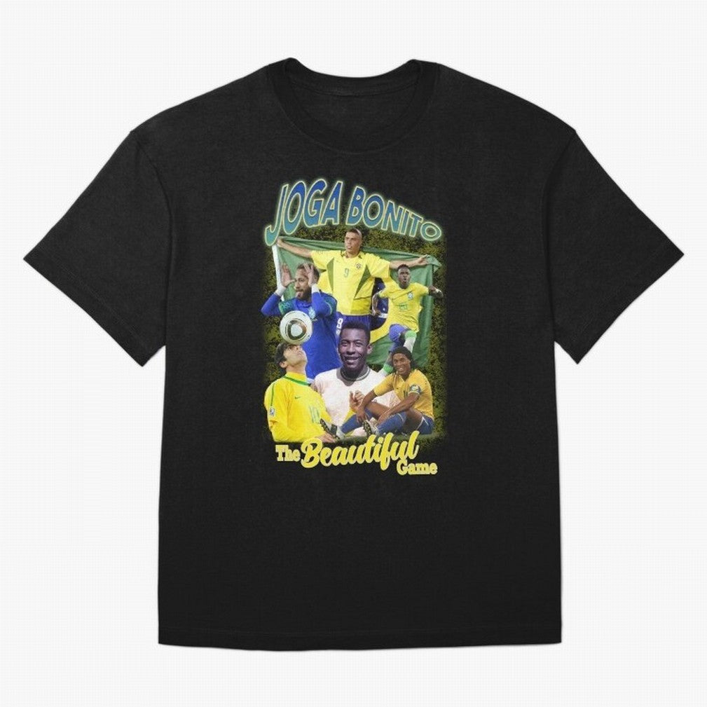 Joga Bonito Brazil Oversized T-Shirt Show Your Love for FIFA World Cup 2026 Group Stage Driven by Cristiano Ronaldo, Haaland and CR7, England Energy, Vintage Soccer Flavor, Modern Football Stars, National Flags and Final Night Emotion; Great for