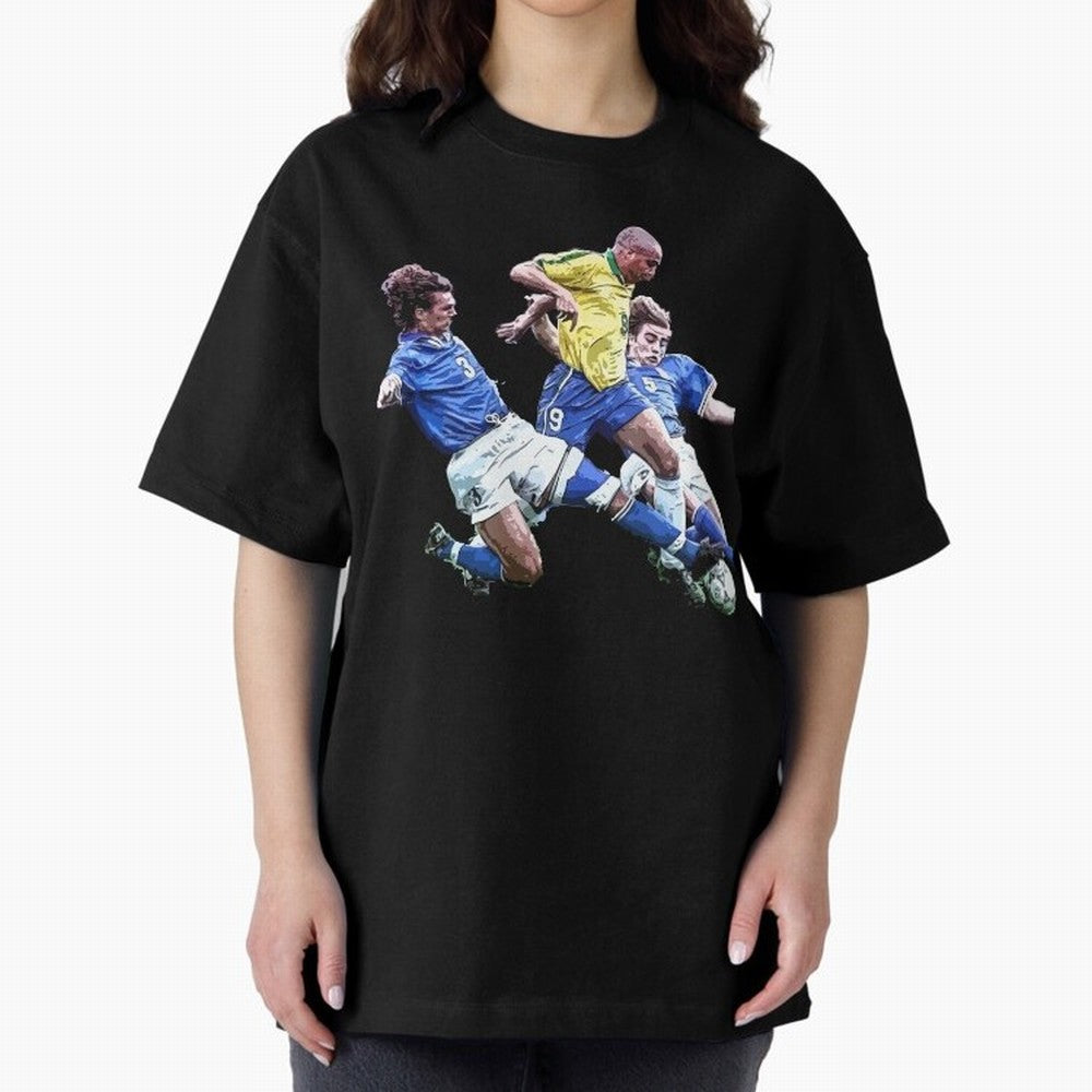 Ronaldo vs Maldini & Cannavaro Oversized T-Shirt Celebrate the Road through FIFA World Cup 2026 USA Canada Mexico Capturing Cristiano Ronaldo, Haaland and CR7, Argentina and Brazil Energy, Football Festival Excitement, Trophy Ambitions, Country