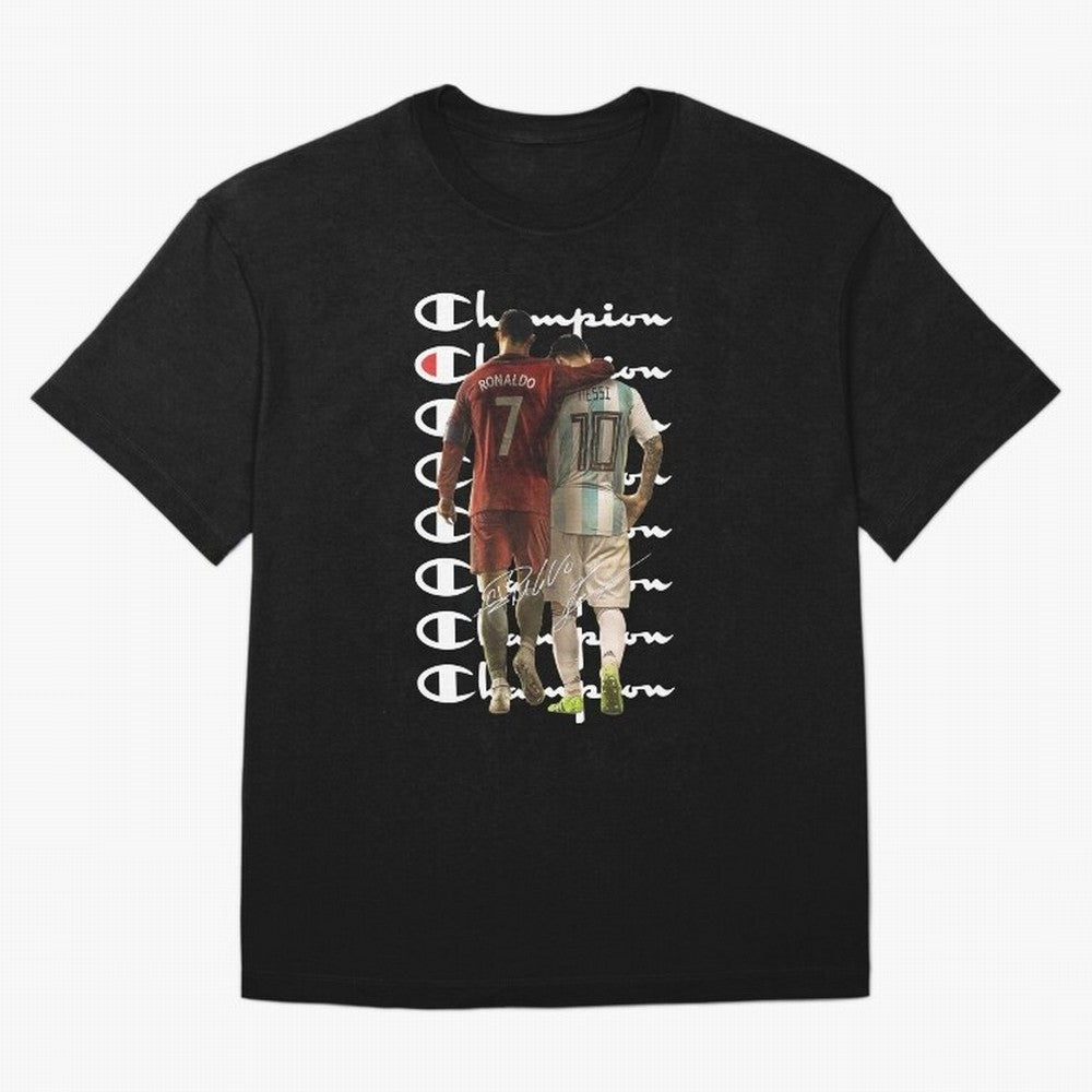 Ronaldos And Messis C-C-H-A-M-P-I-O-N-N Oversized T-Shirt Honor the Beautiful Game during FIFA World Cup 2026 USA Canada Mexico Spirit, Connected to Spain and Netherlands, Messi, CR7 and Mbappe, Global Supporter Spirit, Legendary Goals, National