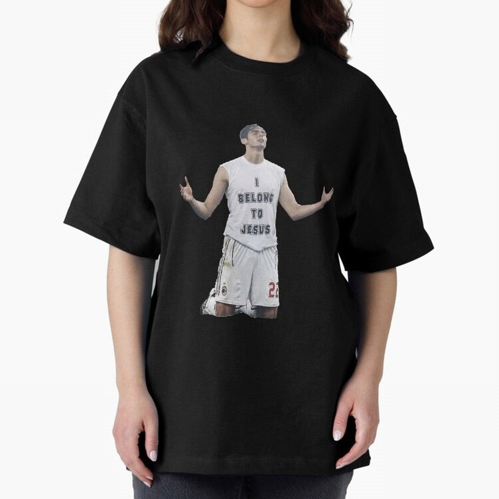 Ricardo Kaka wearing  I belong to Jesus  t-shirt sticker for football lovers Oversized T-Shirt Treasure Match Day Hype around FIFA World Cup 2026 USA Canada Mexico, Neymar, Haaland and Cristiano Ronaldo, Brazil, Portugal and Argentina, Stadium