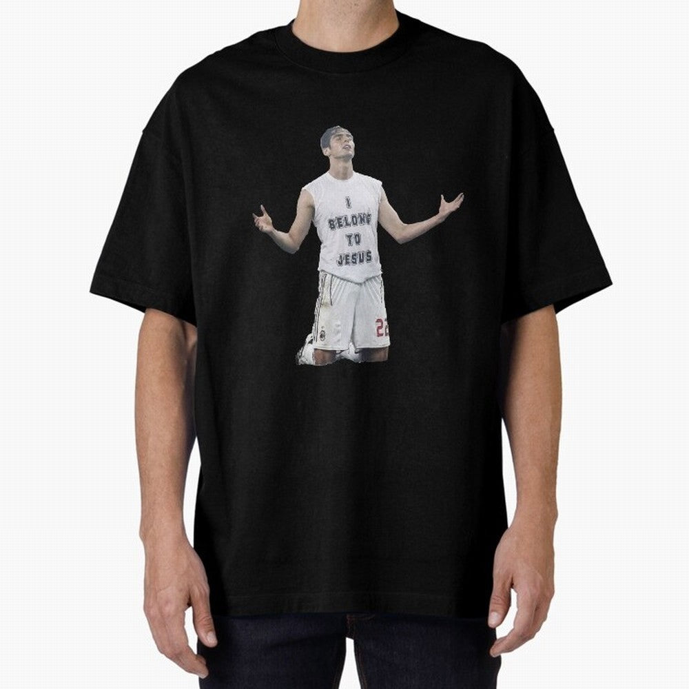 Ricardo Kaka wearing  I belong to Jesus  t-shirt sticker for football lovers Oversized T-Shirt Treasure Match Day Hype around FIFA World Cup 2026 USA Canada Mexico, Neymar, Haaland and Cristiano Ronaldo, Brazil, Portugal and Argentina, Stadium