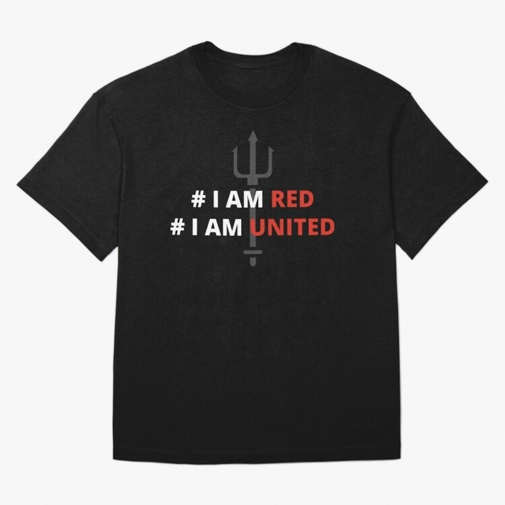 I am red, I am United Oversized T-Shirt Celebrate Classic Football Spirit in FIFA World Cup 2026 Group Stage for Fans of Haaland and Mbappe and Argentina, Bringing Football History, Final Match Energy, Crowd Noise and Once in a Lifetime Moments;