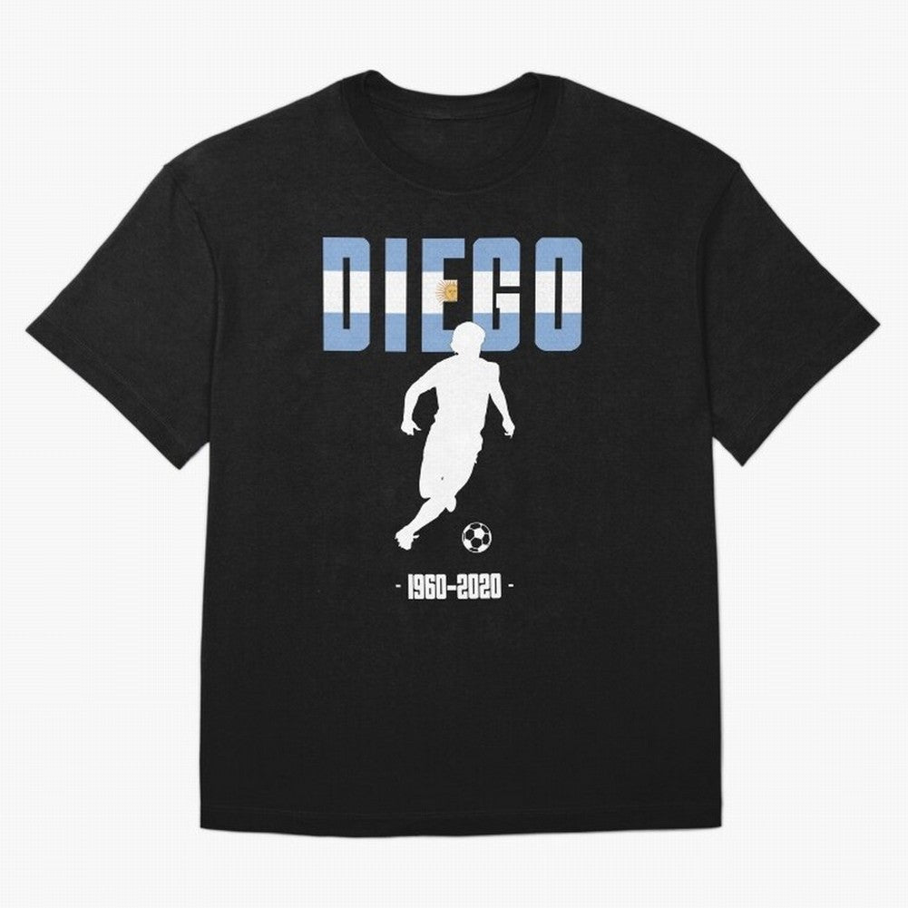 Diego 1960-2020 Oversized T-Shirt Relive the Noise and Pride of Global Football Passion for FIFA World Cup 2026 USA Canada Mexico, Inspired by Neymar, Haaland and Cristiano Ronaldo, Argentina and Brazil, Stadium Memories, Football Loyalty,